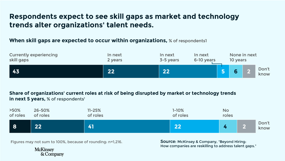 Source: McKinsey & Company, 'Beyond Hiring: How companies are reskilling to address talent gaps."