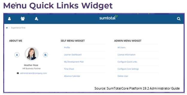 Sumtotal Quick Link Widget